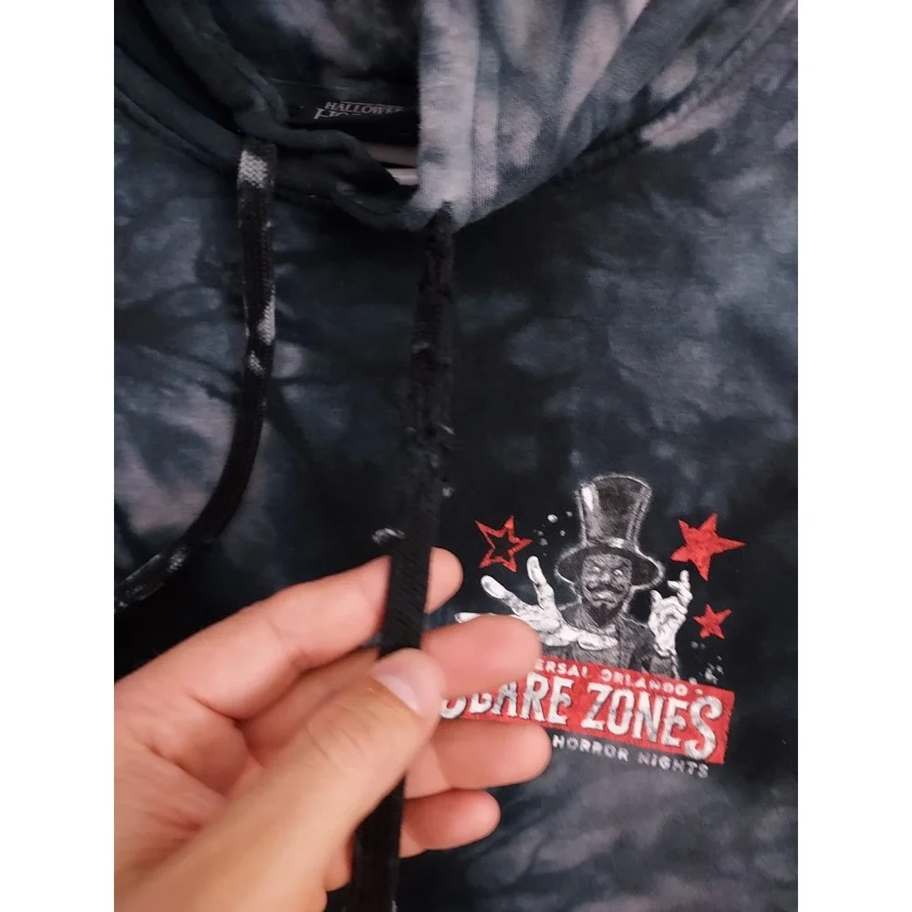 Halloween Horror Nights Hoodie Mens Medium Universal Studios Scare Zones Tie Dye - Picture 5 of 9